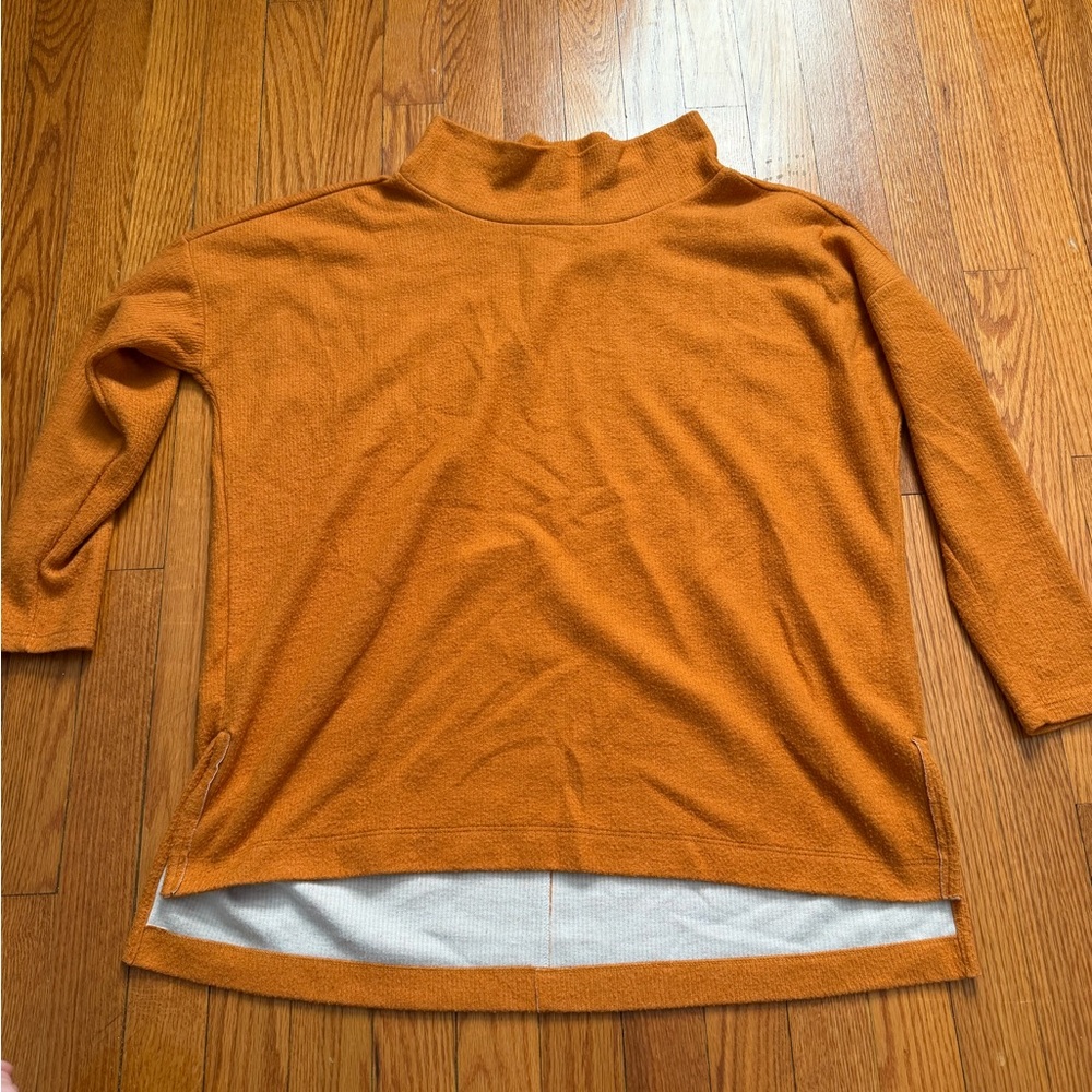 Anthropologie Burnt Orange Mock Neck Sweater size Small